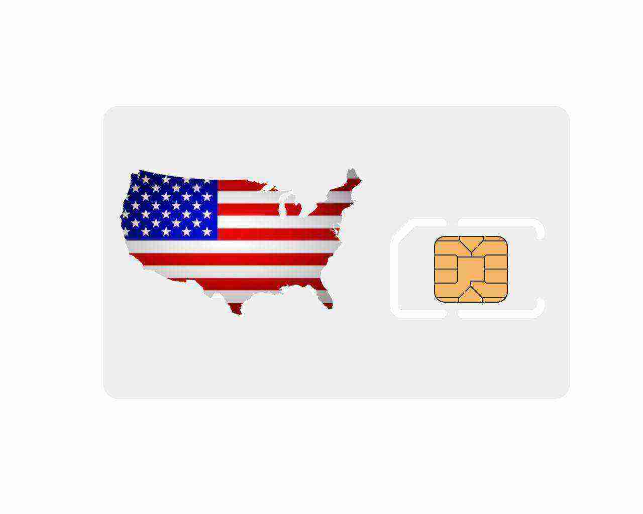 SIM Karte USA mit Flagge